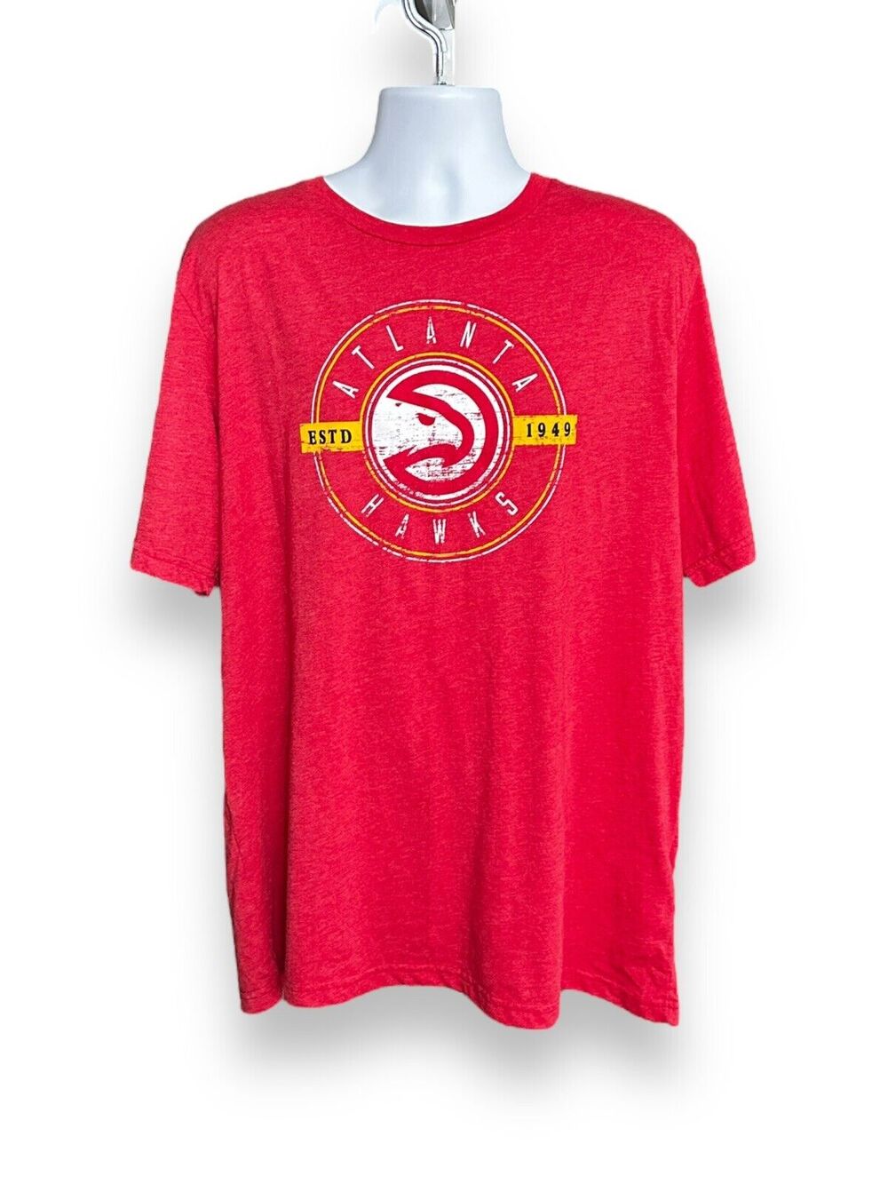 New NBA Atlanta Hawks Unisex Men's Short Sleeve Graphic Logo T-Shirt Red XL